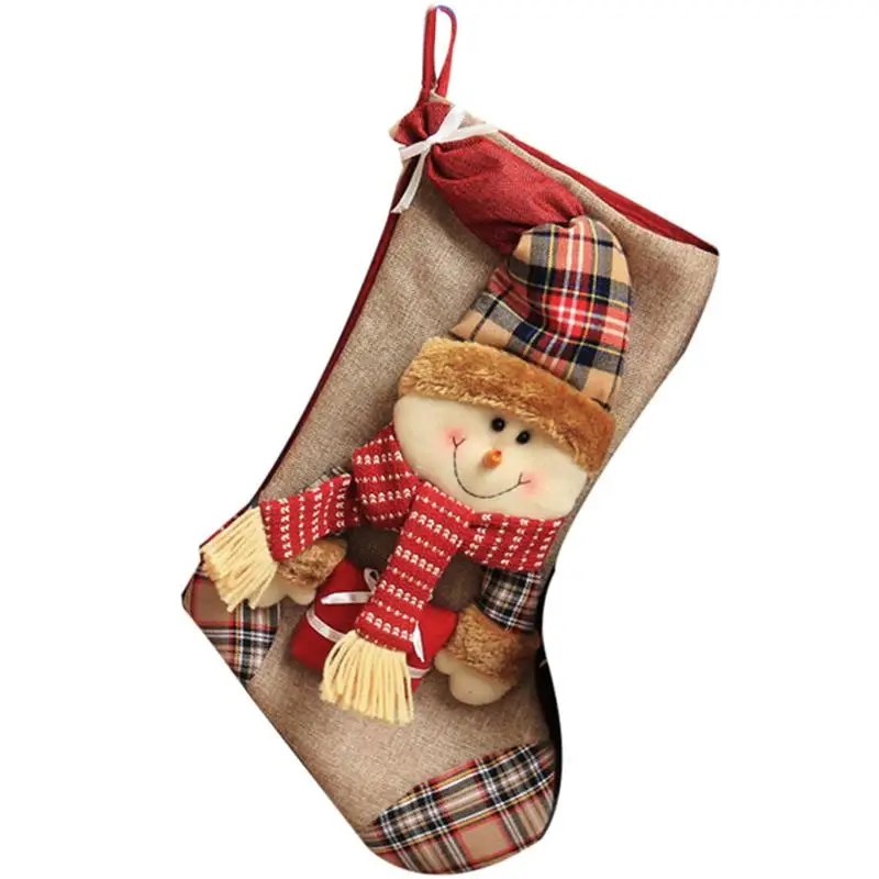 Рождественские чулки FunPa подвесной мешок для конфет Подарочный носков Санта