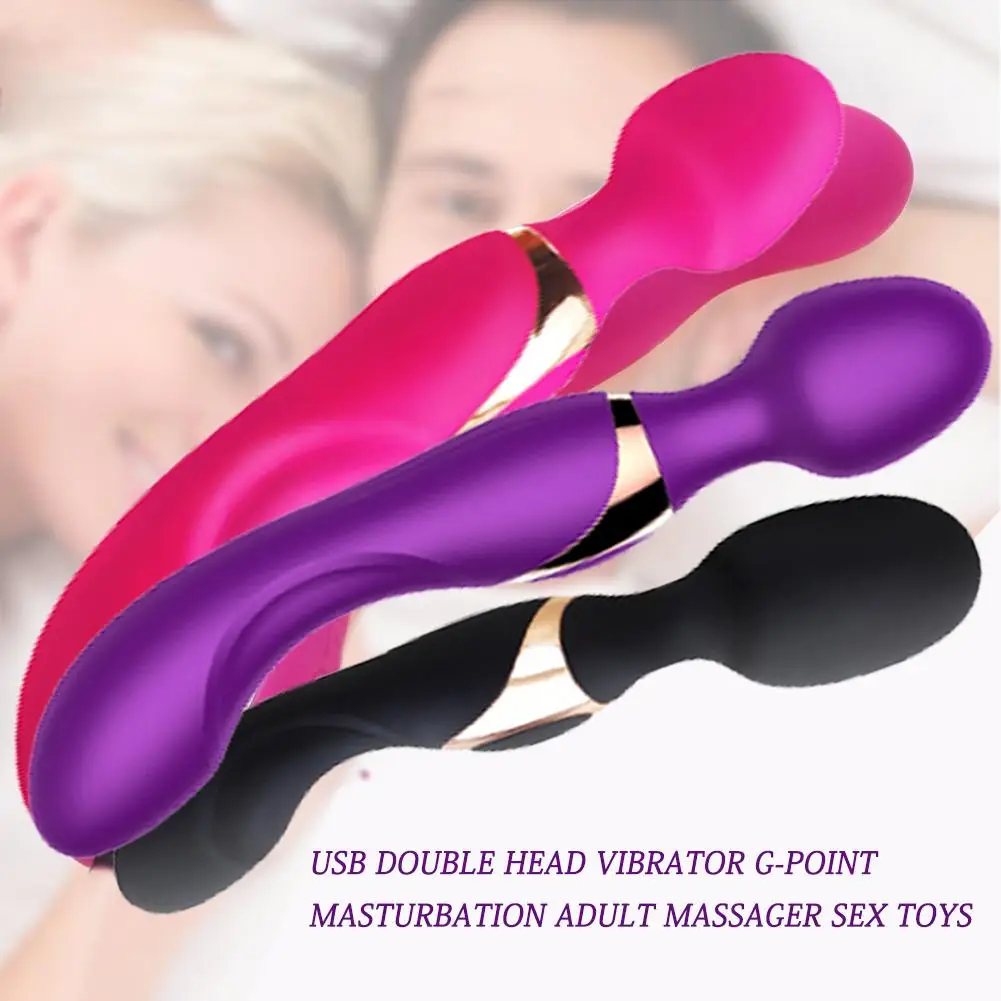 USB Charging Double Head Shock Wand AV Vibrator Waterproof G Point Stimulation Masturbation Anesthesia Adult Sex Toys | Красота и