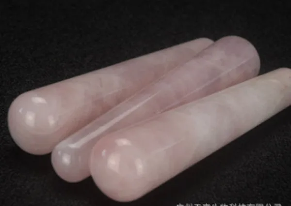 Натуральный розовый драгоценный камень кварц Кристальный массаж stick