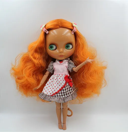 Blygirl Blyth кукла оранжевая кудрявая телесная Кукла Черная кожа совместное тело 19
