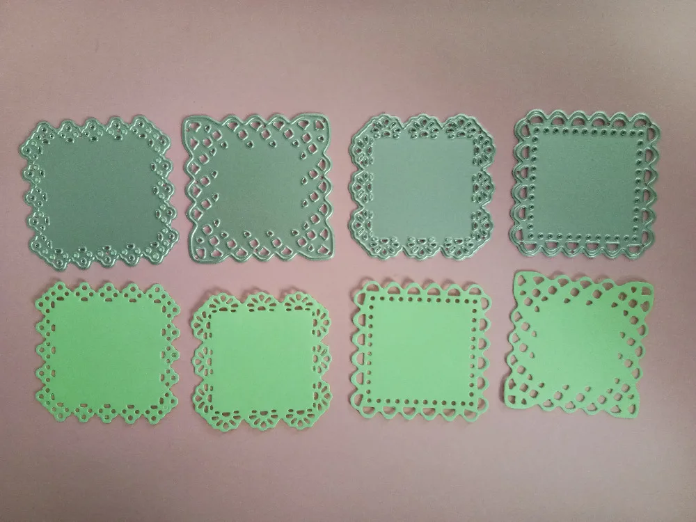 4 шт. мини Doily квадратная матрица на День святого Валентина 2019 металлическая резка