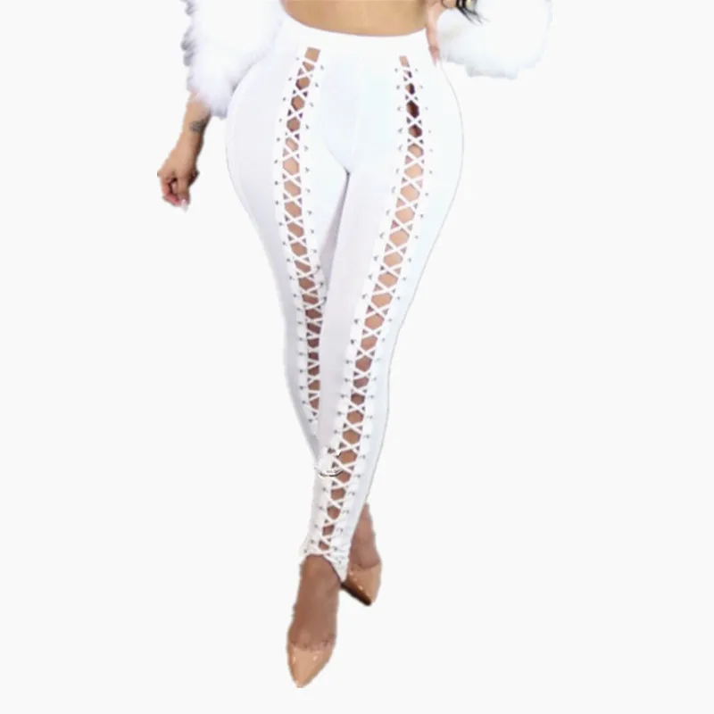 Брюки Карандаш на шнуровке спереди весна осень 2019 с высокой талией|woman pants trousers|pants