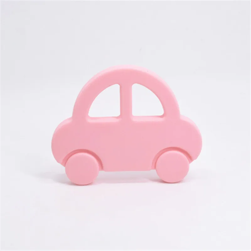 Candy Pink 1 шт. BPA бесплатно DIY силиконовый Прорезыватель автомобиль детский душ Жевательная Подвеска для кормления Сенсорное прорезывание зубов пустышка игрушка Gfit Прорезыватель автомобиль - Цвет: Candy Pink
