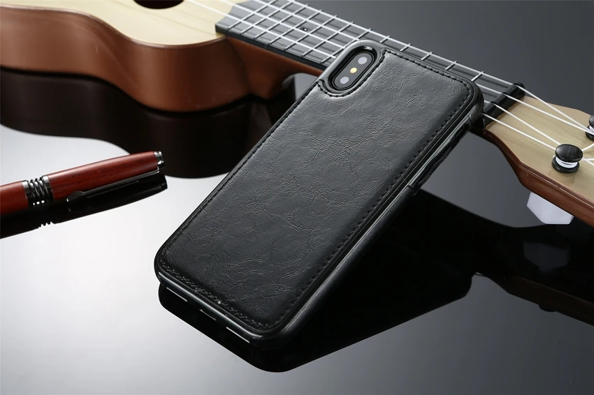 Кожаный чехол HOTR в винтажном стиле для iphone X, чехол из искусственной кожи с магнитной абсорбцией, задняя крышка для iphone 9, 8, 7, 6, 6S Plus, 5, XS, XR, XS Max