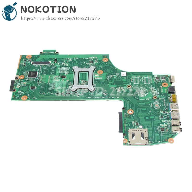 NOKOTION V000358100 для Toshiba Satellite C70 C70-B L75-B Материнская плата ноутбука I3-4005 1,7 ГГц DDR3L AR10SU-6050A2631701-MB-A01