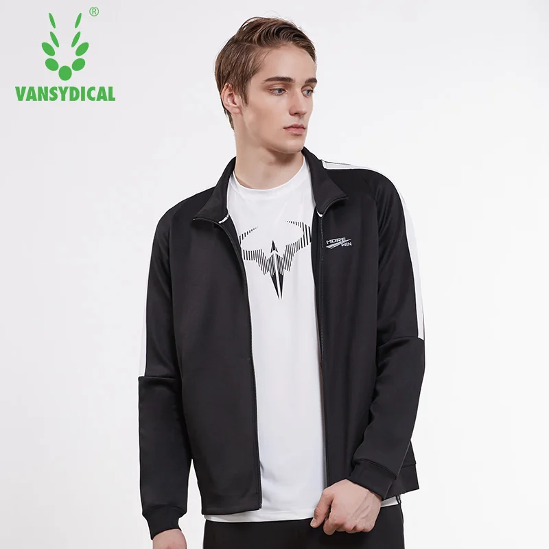 Vansydical спортивные куртки осенние мужские с воротником стойкой на молнии длинным