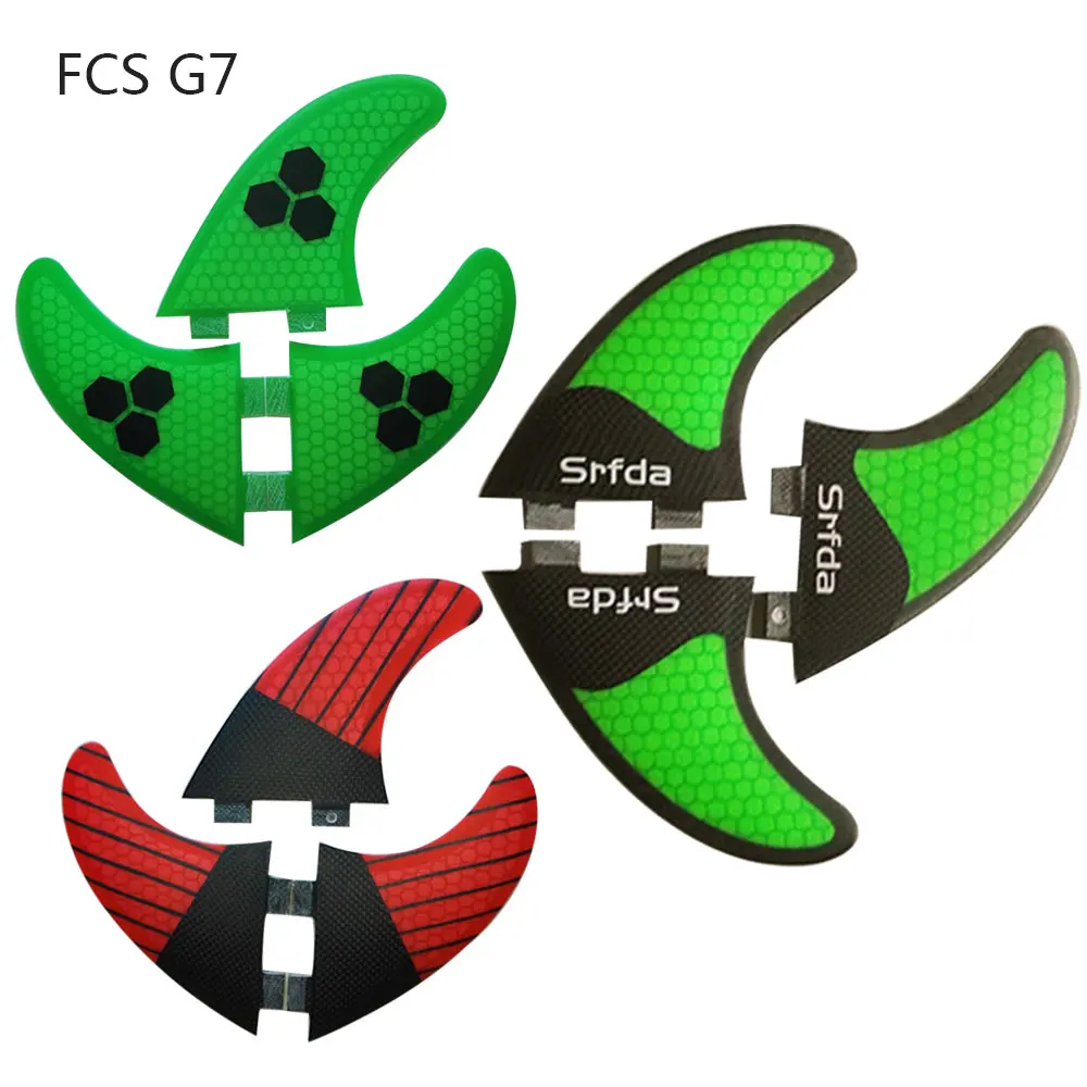 4 цвета FCS G7 (3 шт.) карбоновые катушки для серфинга сотовые ФКС доски плавники thruster