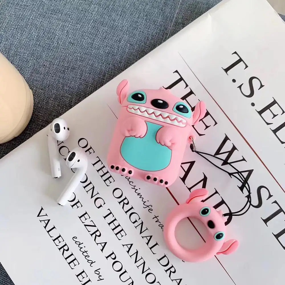 Стич Bluetooth чехол для наушников Apple Airpods 2 силиконовый с чехлом ключей Air Pods Etui |