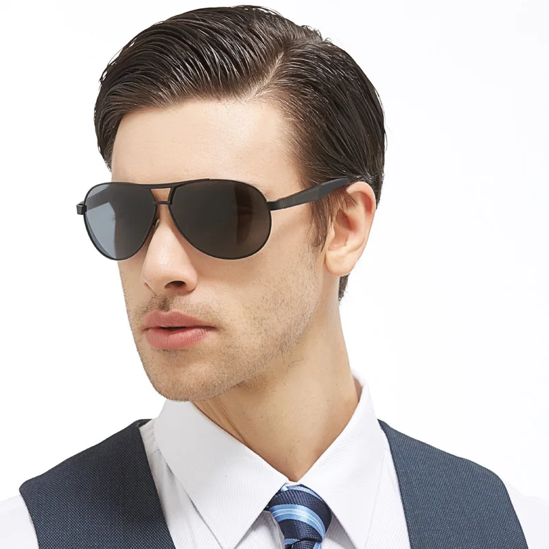 

AORON Mens Polarized Sunglasses Male Driver's Goggles Mirror Polarized Sun Glasses Metal Frame oculos de sol masculino UV400