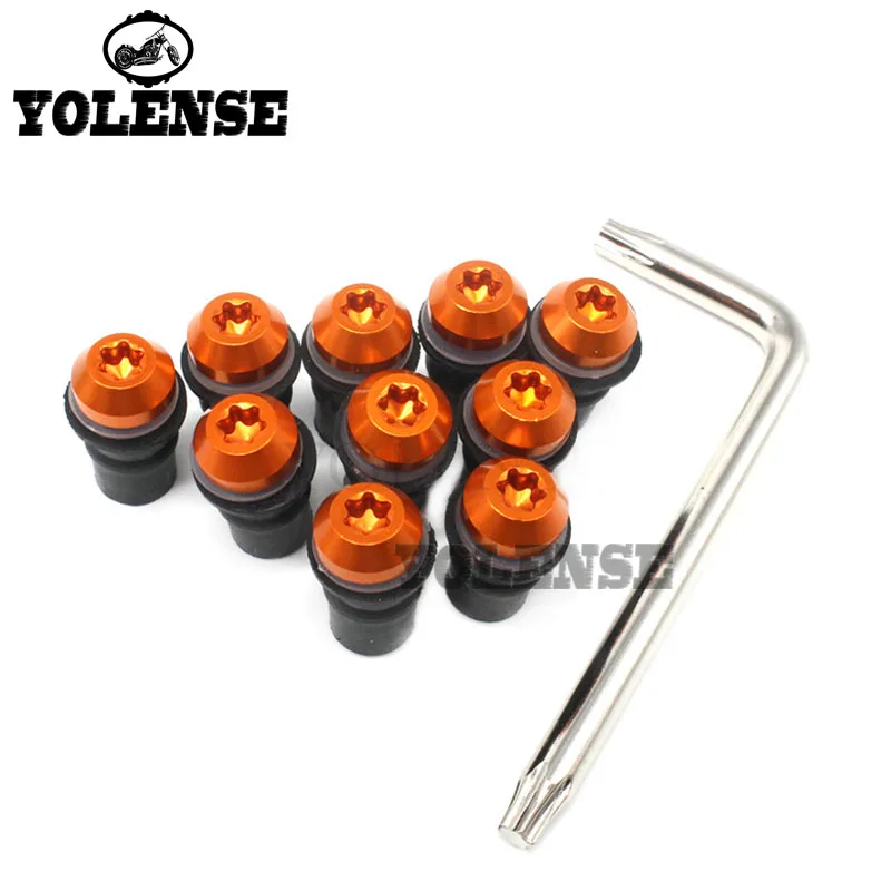 10 шт 5 мм Универсальный Мотоцикл болтов винтов комплект ветровое стекло кафе