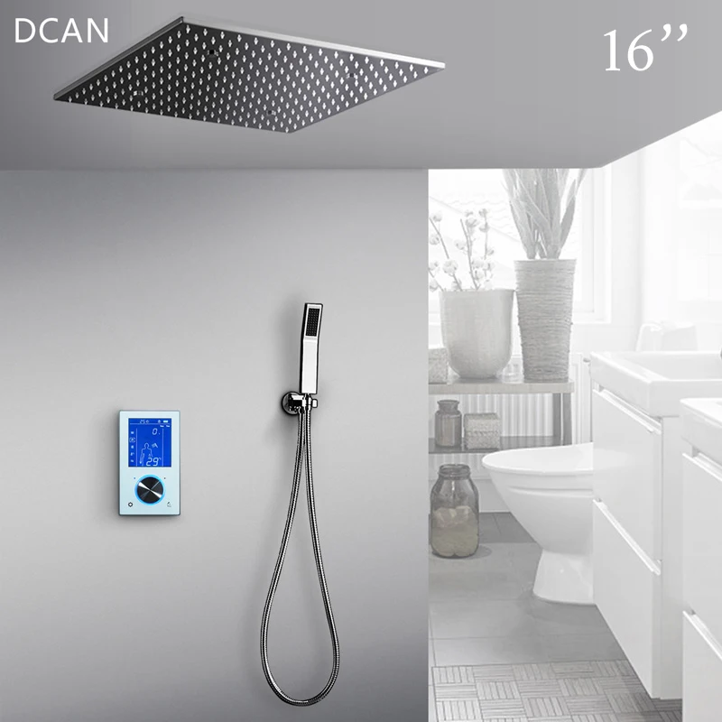 850005-16inch-no-led Наборы для душа Интеллектуальный ЖК-цифровой 2" SPA Mist LED Touch Mixer Набор для душа - Цвет: 850005-16inch-no-led