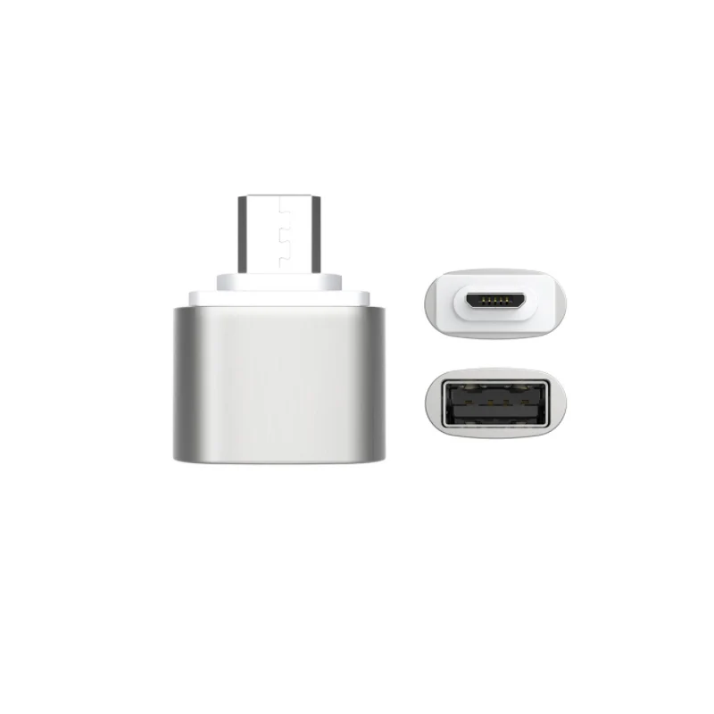 Micro USB адаптер Серебряный usb папа к USB2.0 Femail OTG конвертер для andriod