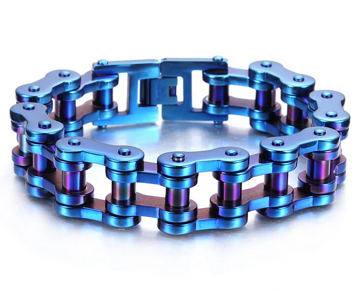 Высокое качество 19 мм огромный тяжелый панк Рок мужской Синий Мотор Байкер