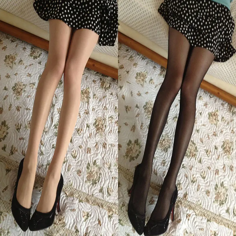 

Black thin breathable pantyhose legs rear vertical stripes fashion English stockings