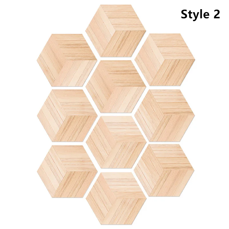 10 шт. водостойкие шестигранные настенные напольные наклейки с рисунком под