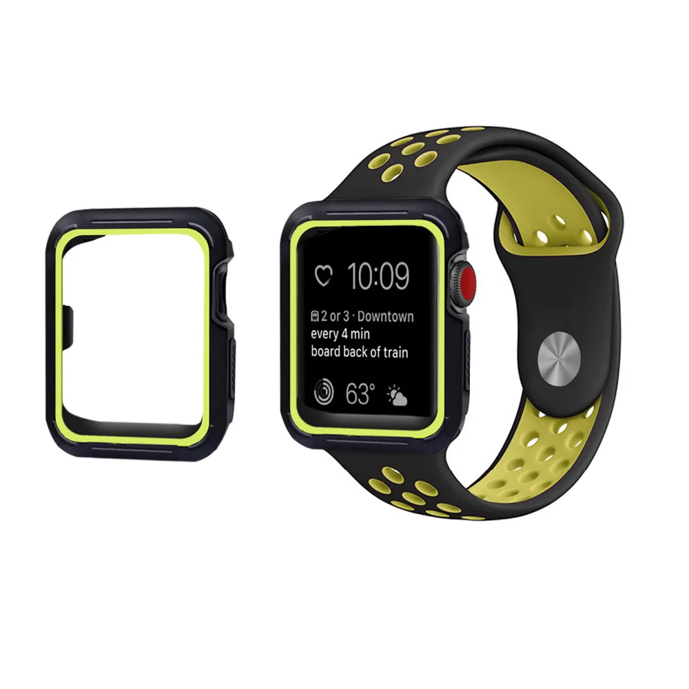 Чехол для Apple watch Band 42 мм 38 iWatch силиконовый браслет ремешок защитный чехол Watch 3 2