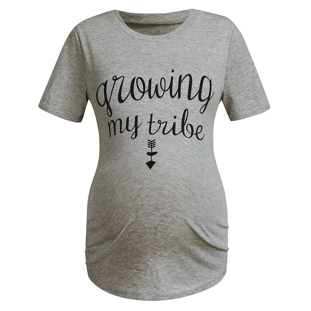 Maternity Clothes Women Short Sleeve Casual Letters Print T-shirt Pregnant Tops Blouse Enfermera Cotton Clothing Plus Size S-2XL | Мать и
