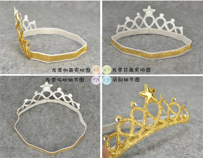 1 шт. повязка на голову для девочек эластичная малышей золотистая и серебристая