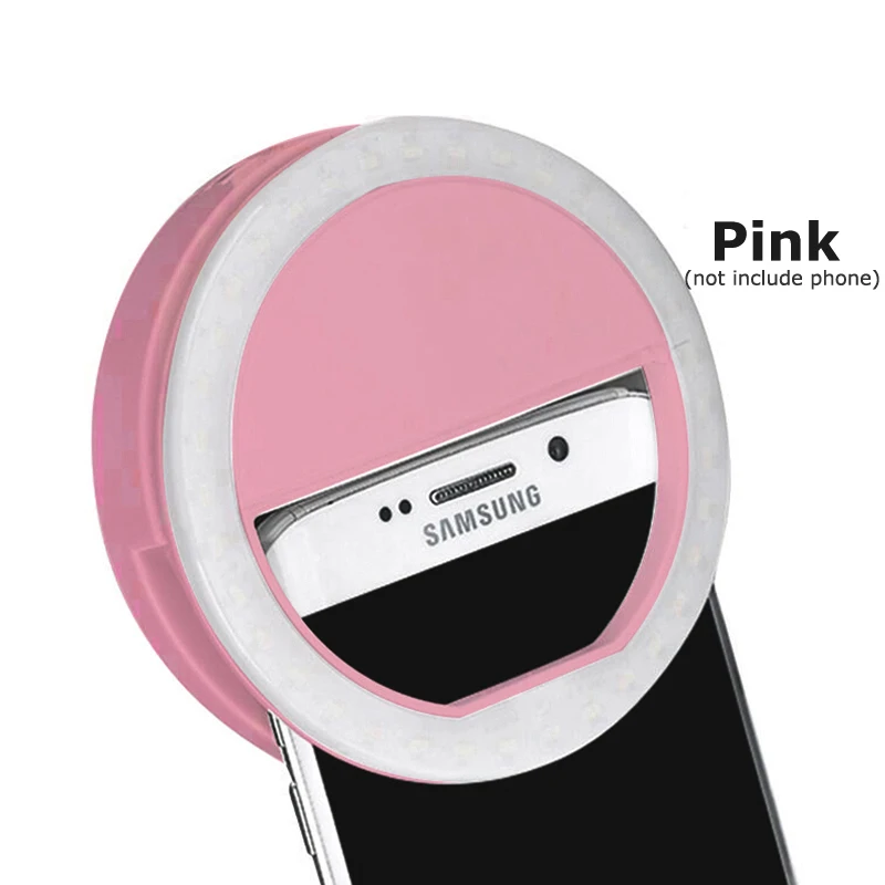 Pink Универсальное зеркало для макияжа для телефона Autodyne beauty Tool с 36 мягкими светодиодный Ами, совместимыми с большинством цифровых устройств - Цвет: Pink