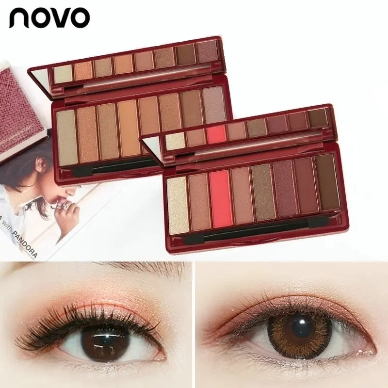 Диск для теней NOVO цветной теплый телесный с сердцем 8 цветов|colorful eye shadow palette|shadow