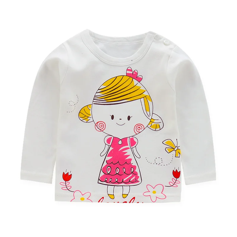 

new arrived baby girl and boy clothes long sleeve kidsT-shirt quality 100% cotton children cartoon clothes tops tshirt