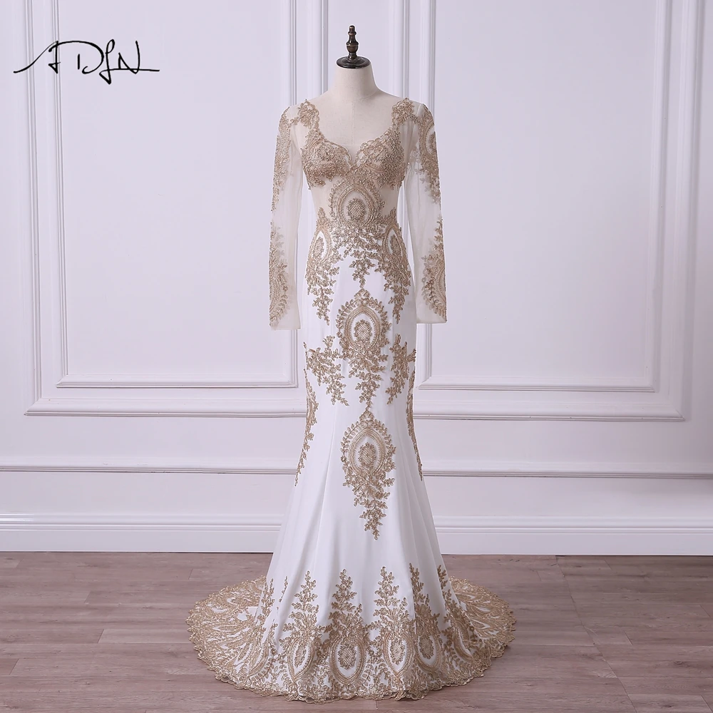 Вечерние платья ADLN с длинным рукавом соблазнительный иллюзионный лиф платье