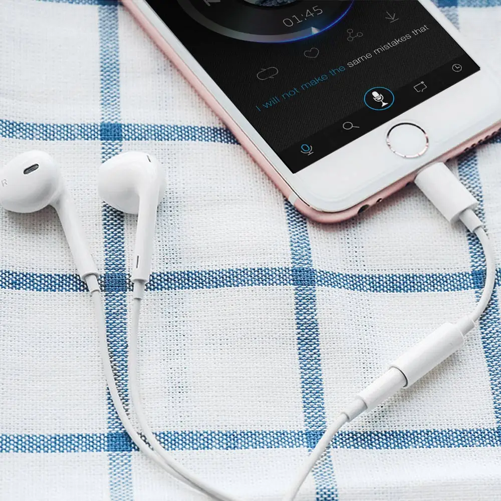 ALWUP для Apple Lightning аудио конвертер 3 5 мм разъем наушников адаптер воспроизведение