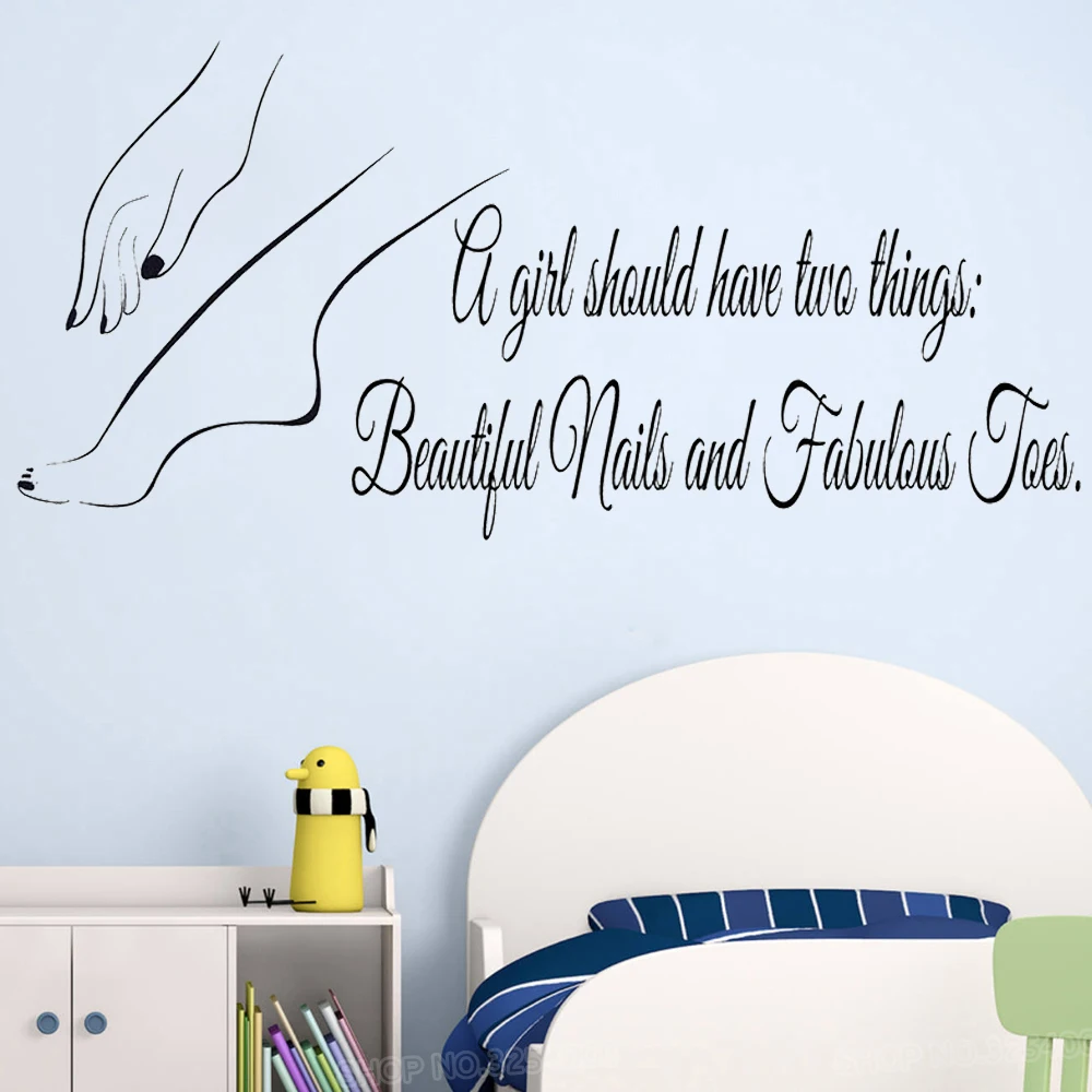 

Wall Window Decal Sticker Nail Salon Quote Nails Nail Art Polish Manicure Pedicure Beauty Removable Art Mural L802