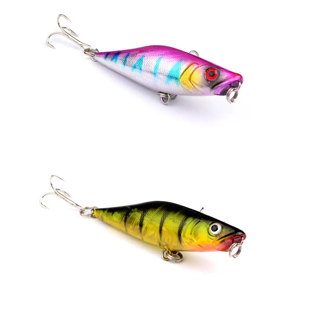 8pcs 7.5cm/7.5g Topwater Floating Swimbait Popper Fishing Lures Baits Crankbait Hook Saltwater Freshwater Artificial Tackle | Спорт и