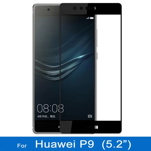 Закаленное стекло с полным покрытием для Huawei P9 защитная пленка экрана защитное