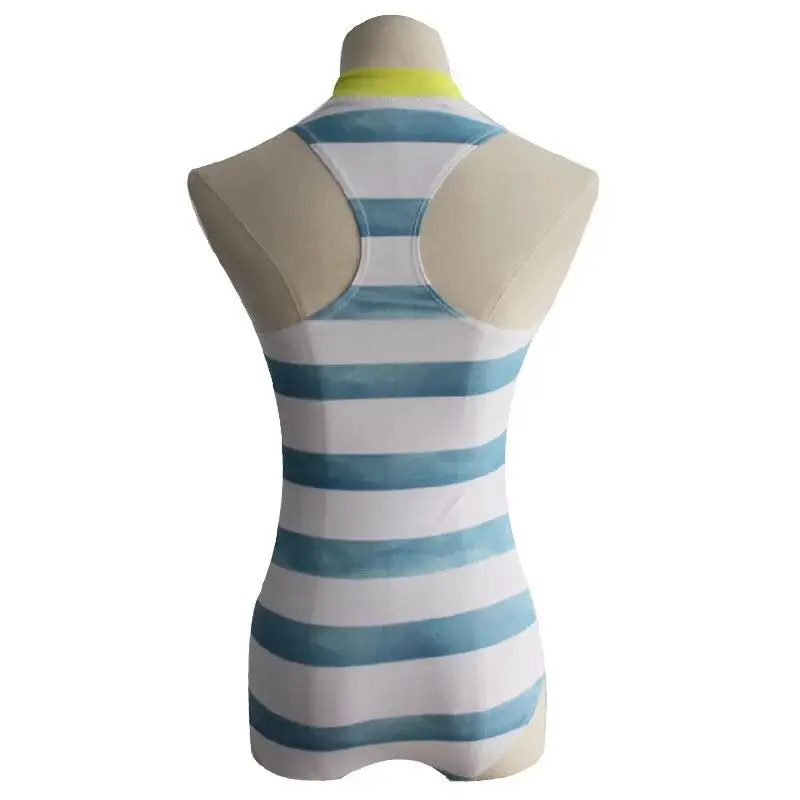 2018 Brand New Women Swimwear One Piece Swimsuit Blue Stripe Bathing Suit Zipper Female Big Size | Спорт и развлечения