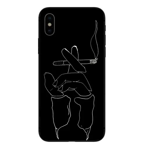 Художественный чехол с абстрактными линиями для iPhone X мягкий из ТПУ влюбленных