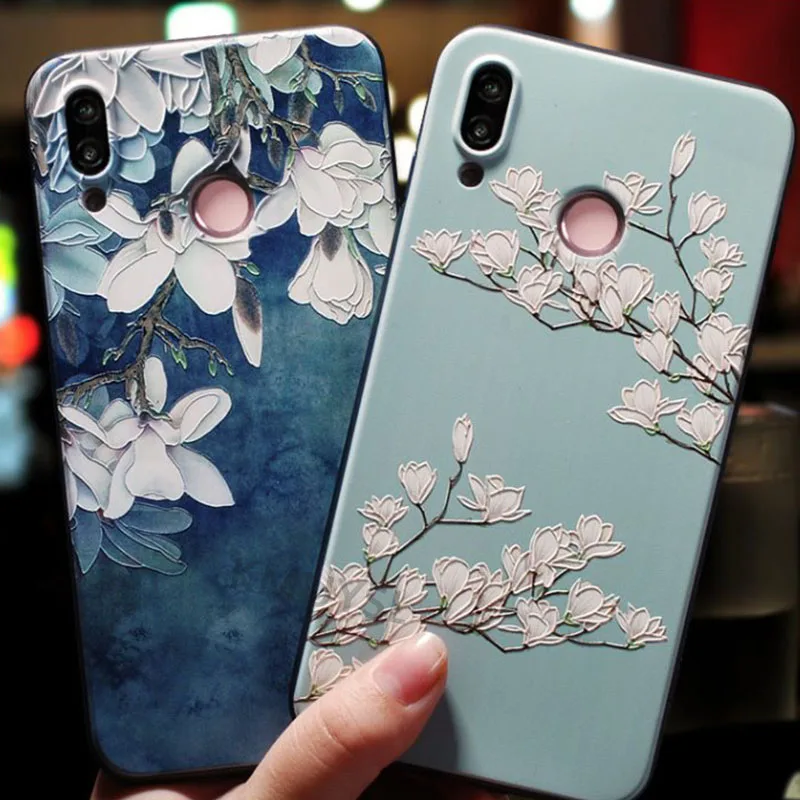 3D цветок чехол для huawei P30 Pro P20 P10 P9 Lite Nova 3 3i 4 Honor 8X 7A 7C Крышка для huawei Y7 Pro Y6 Prime P Smart Y9