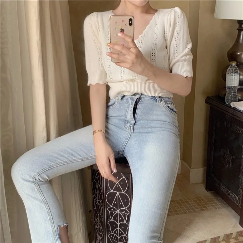 Женская одежда 2019 летняя корейская мода ulzzang однотонный Свободный укороченный