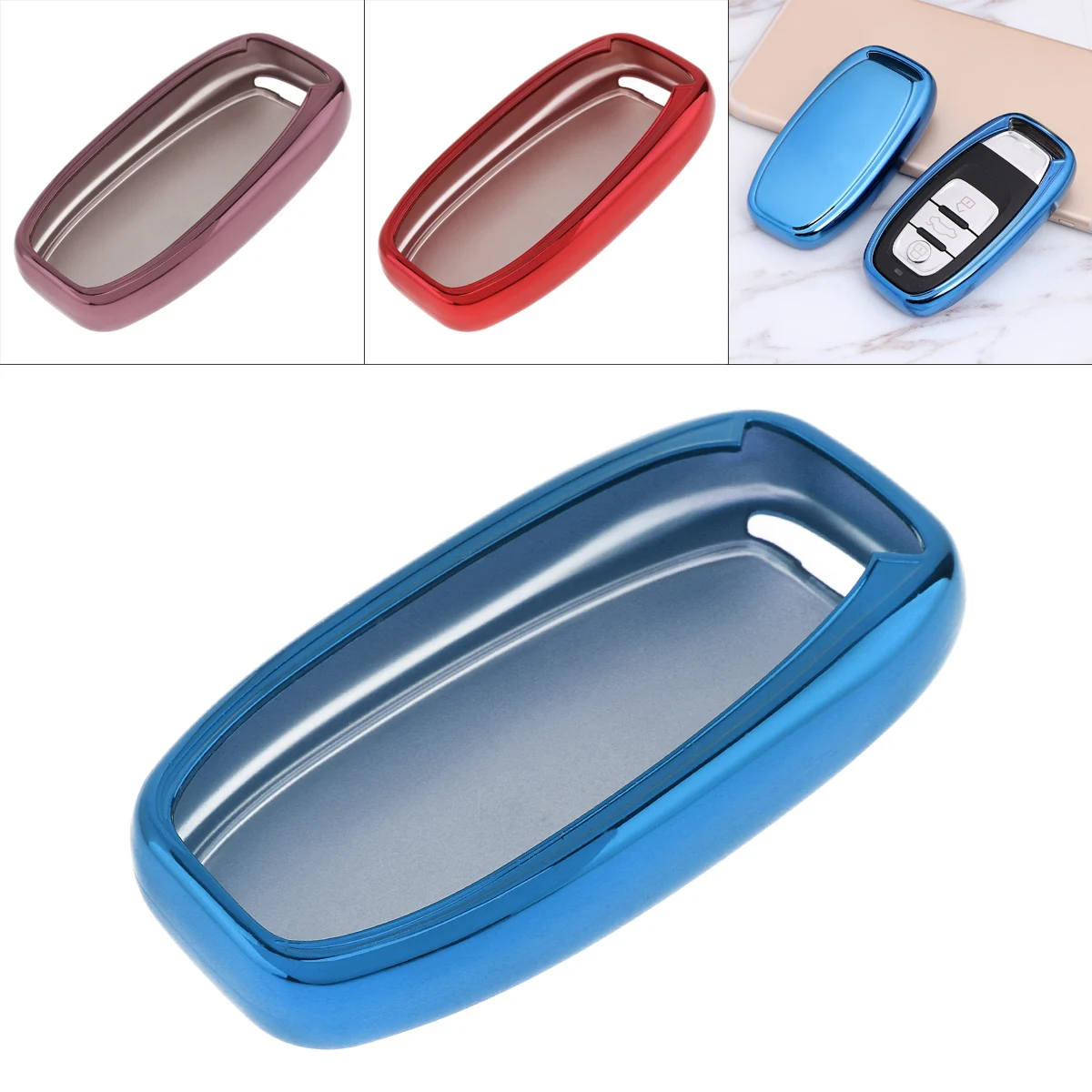 

2 Colors TPU Straight Plate Car Key Case Holder Protector Fit for Audi A4/A5/A6/A7/Q5/Q7/Q8/R8/RS4/RS5/RS6/RS7/S5/S6/S7/S8/SQ5