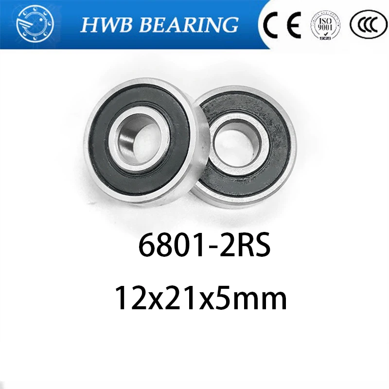 Глубокие шаровые подшипники 6801 2RS 61801RS 61801 12x21x5mm|bearing bearing|bearing groovebearing ball |