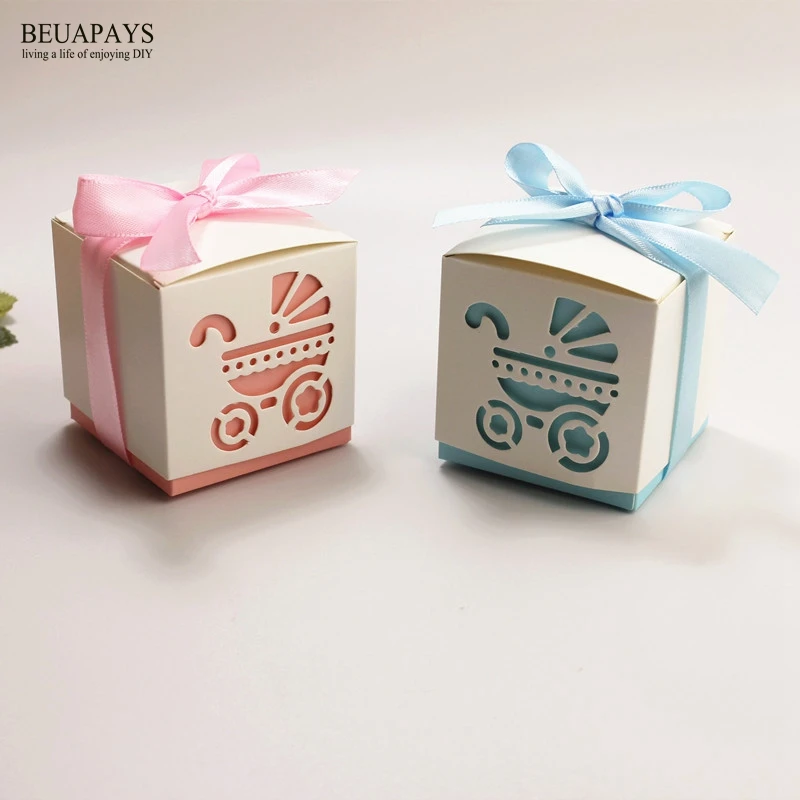 60 шт. Симпатичные Ноги корзину Baby shower коробка конфет это мальчик это девочка День рождения упаковка подарочная коробка DIY полые Европейский коробка конфет