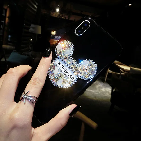 Роскошный мягкий бриллиантовый чехол с Микки для Iphone X XS MAX XR 8 Plus 7 модный