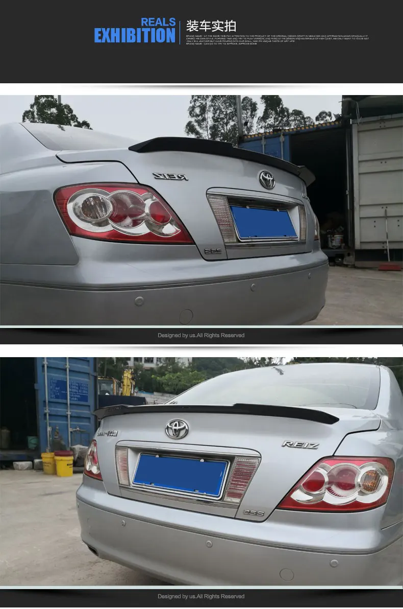Mark X Reiz ABS Пластик Неокрашенный Грунтовка заднего крыла Спойлер для ToyotaMark X с color2005-2011