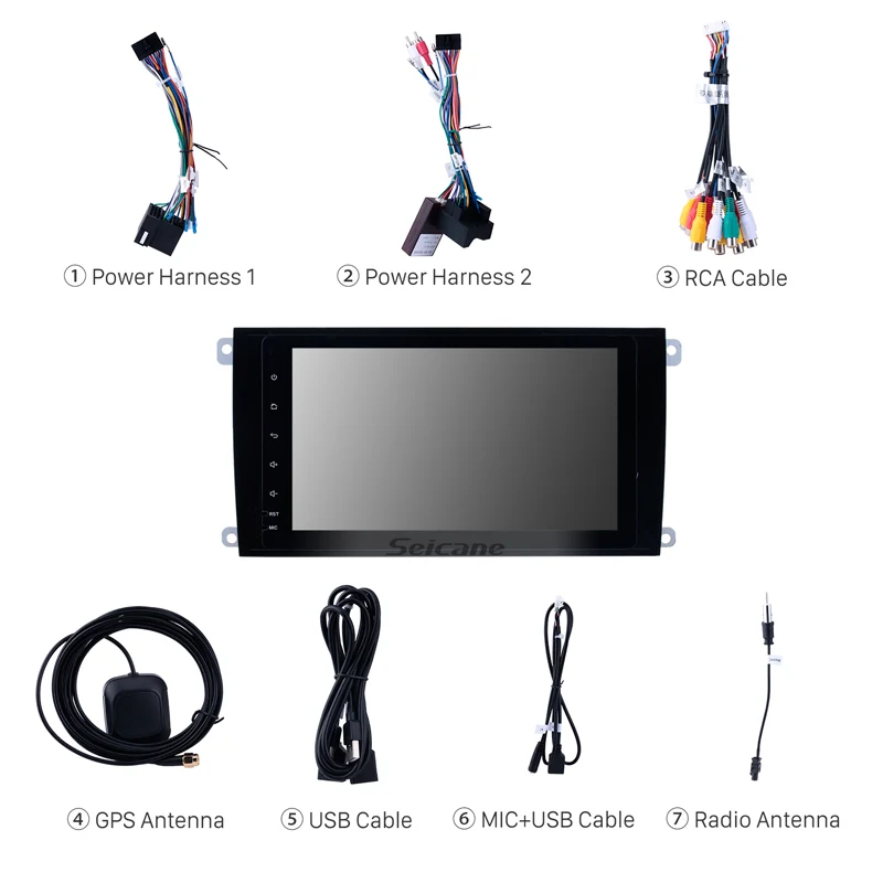 Seicane GPS 2Din Navi Android9.0 стерео HD 8 &quotавтомобильное радио для Porsche cayenne 2003-2011