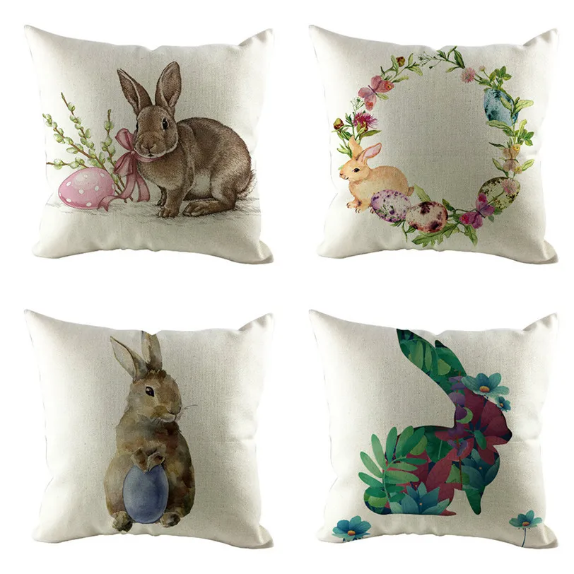 Rabbit Eggs Cushion Cover Easter Decorative Pillowcase for Sofa Bed Home Decoration Festival Pillow Case 9J08 | Дом и сад