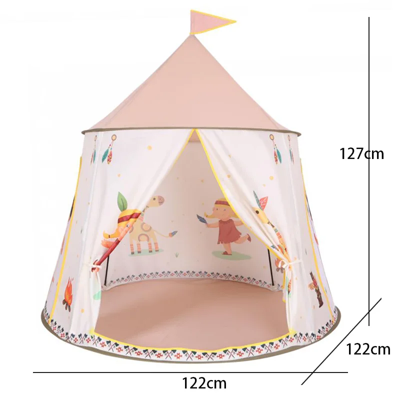 

Kid Tent Game House Portable Foldable Princess Castle Indoor Outdoor Toys Children Indian Teepee Tent Christmas Gift For Baby