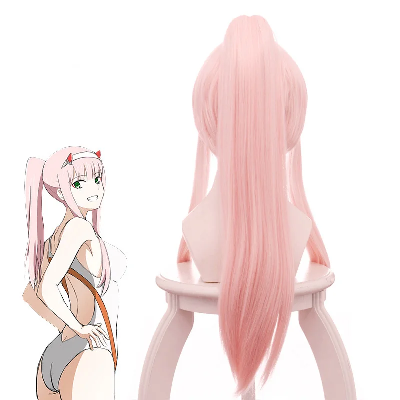 DARLING в FRANXX Длинные одного хвощ розовые волосы Косплэй парик для девочек взрослых