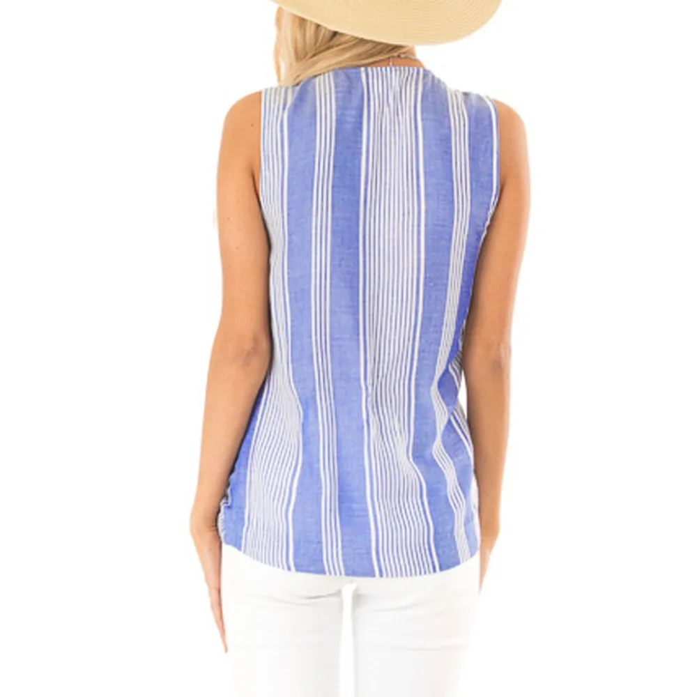 Camisas Mujer женские блузки без рукавов с v образным вырезом Модные свободные
