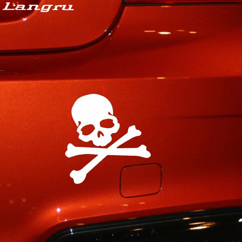 Langru New Style Terror Pirate Robber Skull Cross Bone Funny Car Sticker Decor Vinyl Decal Jdm | Автомобили и мотоциклы