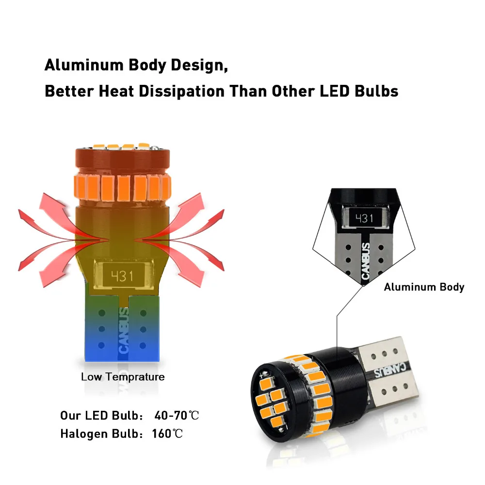 4 шт. T10 светодиодный CANBUS W5W 194 168 лампы белые желтый 3014 SMD без OBC Error просвет парковка