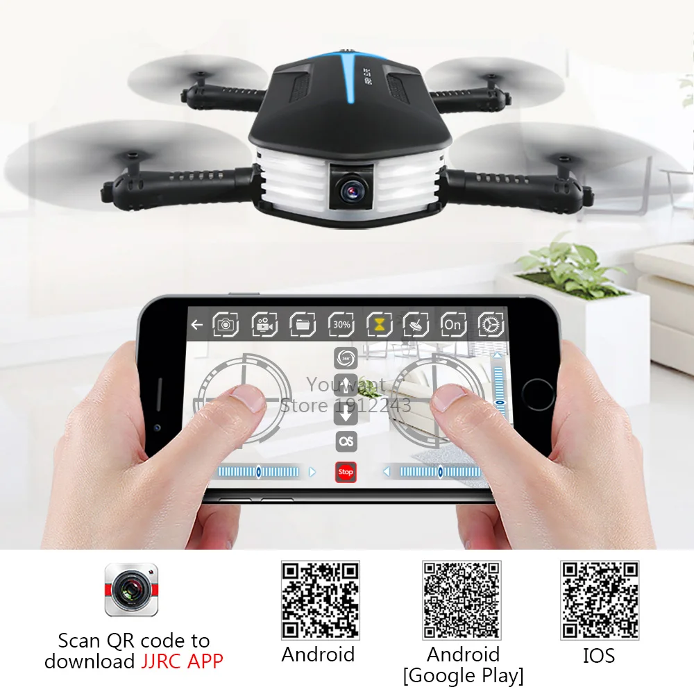 JJRC H37 мини складной Дрон с 720P HD WI-FI Камера селфи карманные беспилотники