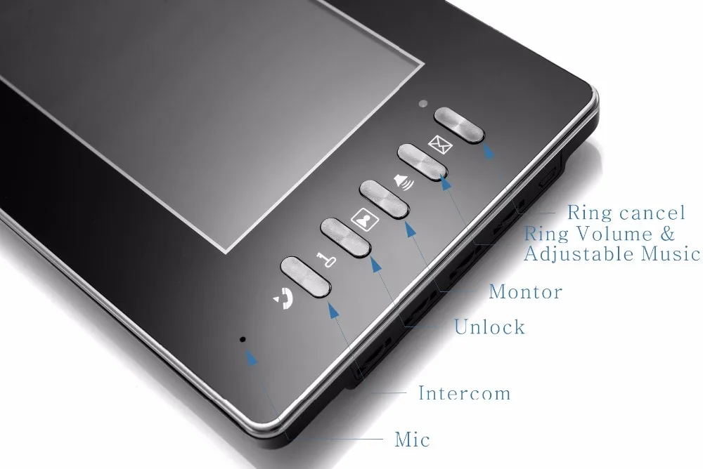 7 Inch TFT  LCD  Monitor Wired Intercom Video Door Phone Indoor  Monitor