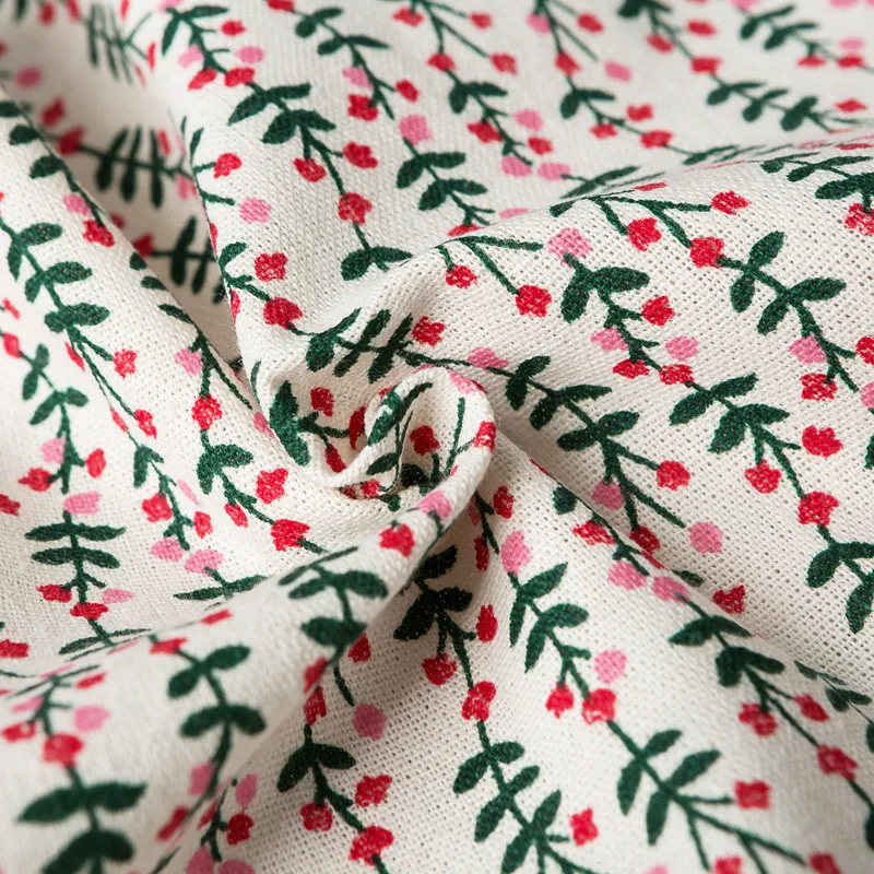 New 50x150cm Pastoral Style Linen cloth Green Leaves manual DIY Cotton Cloth Tablecloth Pillows Bed Curtain Sand | Дом и сад