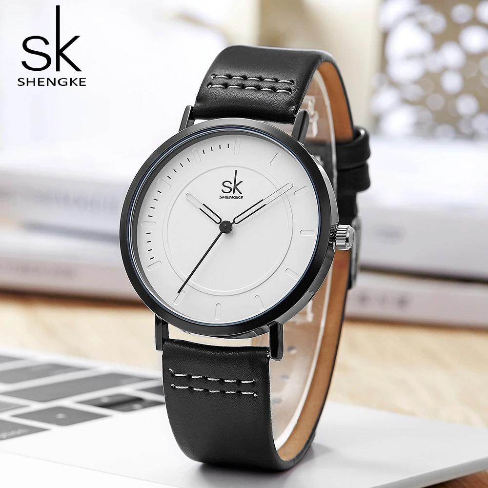 Shengke Пара часы Новая мода кварцевые наручные женские Relojes повседневные Montre Femme